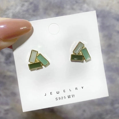 1 Pair Fashion Leaf Flower Bow Knot Imitation Pearl Alloy Rhinestones Earrings