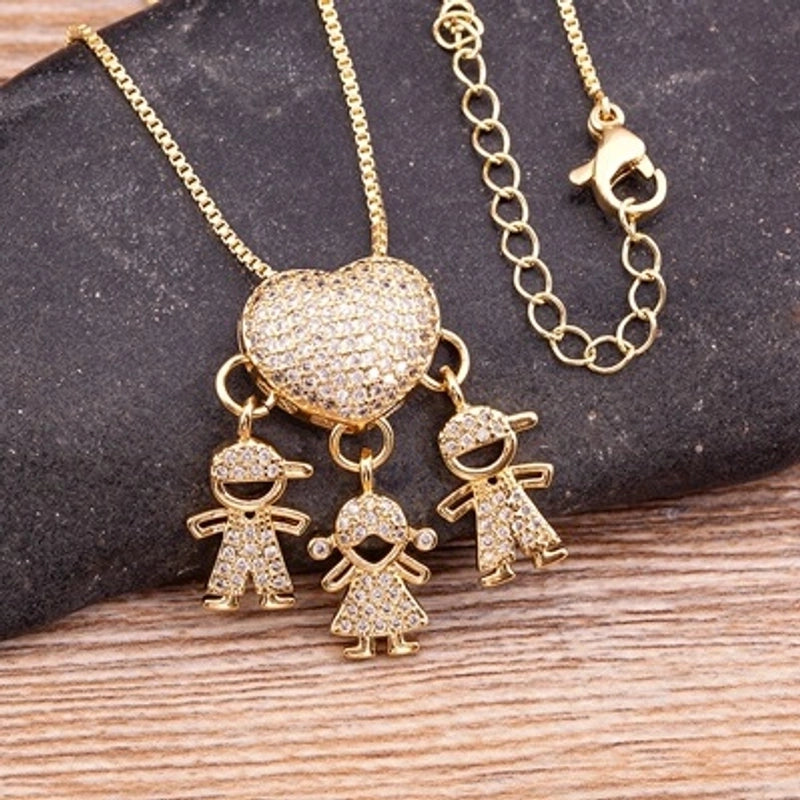 2 Pieces Exaggerated Novelty Modern Style Human Copper Plating Inlay 18K Gold Plated Zircon Pendant Necklace