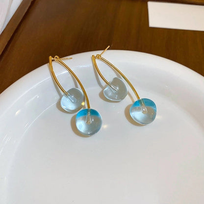 1 Pair Cute Sweet Cherry Resin Copper Drop Earrings