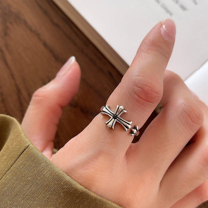 Copper Silver Plated Inlay Round Natural Stone Gem Rings