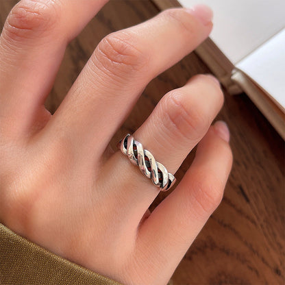 Copper Silver Plated Inlay Round Natural Stone Gem Rings