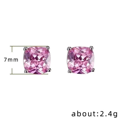 Fashion Square Zircon Geometric Copper Earrings