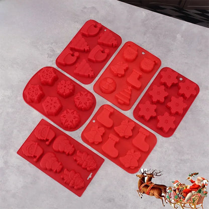 In Stock 6 Even Christmas Silicone Cake Mold DIY Household Kitchen Food Grade Baking Tools Manufacturers