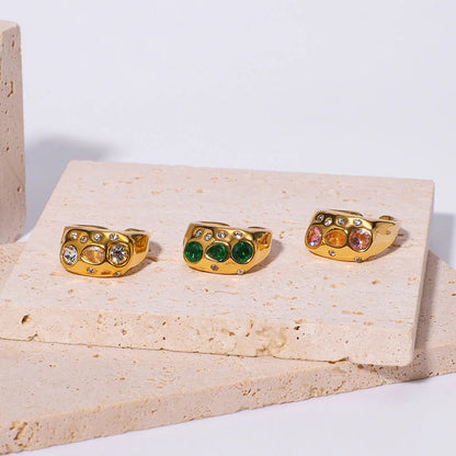 Open Ring IG Style Geometric Geometric Stainless Steel Electroplating Rings