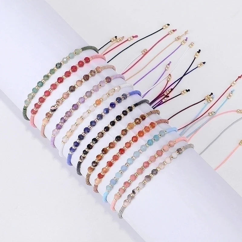 3 Pieces Minimalist Round Bead, Stone Beaded Bracelets