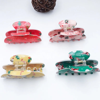 Women's Minimalist Classic Style Snowflake Plastic Resin Hair Claws