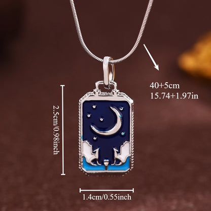 Vintage Style Minimalist Sun Moon Titanium Steel Copper Plating Pendant Necklace