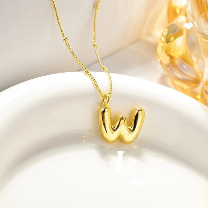 Minimalist Streetwear Letter Copper K Gold Plated Pendant Necklace