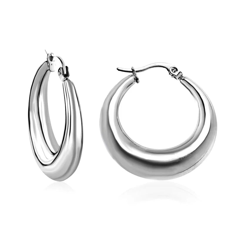 1 Pair Minimalist Classic Style Geometric Plating Stainless Steel Earrings