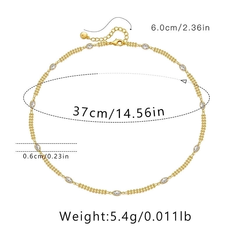 Ig Style Minimalist Solid Color Copper Plating Chain 18k Gold Plated Necklace