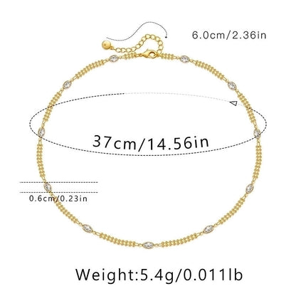 Ig Style Minimalist Solid Color Copper Plating Chain 18k Gold Plated Necklace