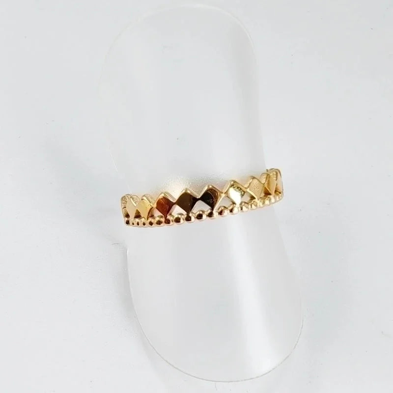 Titanium Steel 14K Gold Plated Casual Minimalist Plating Hollow Out Leaves Solid Color Open Rings