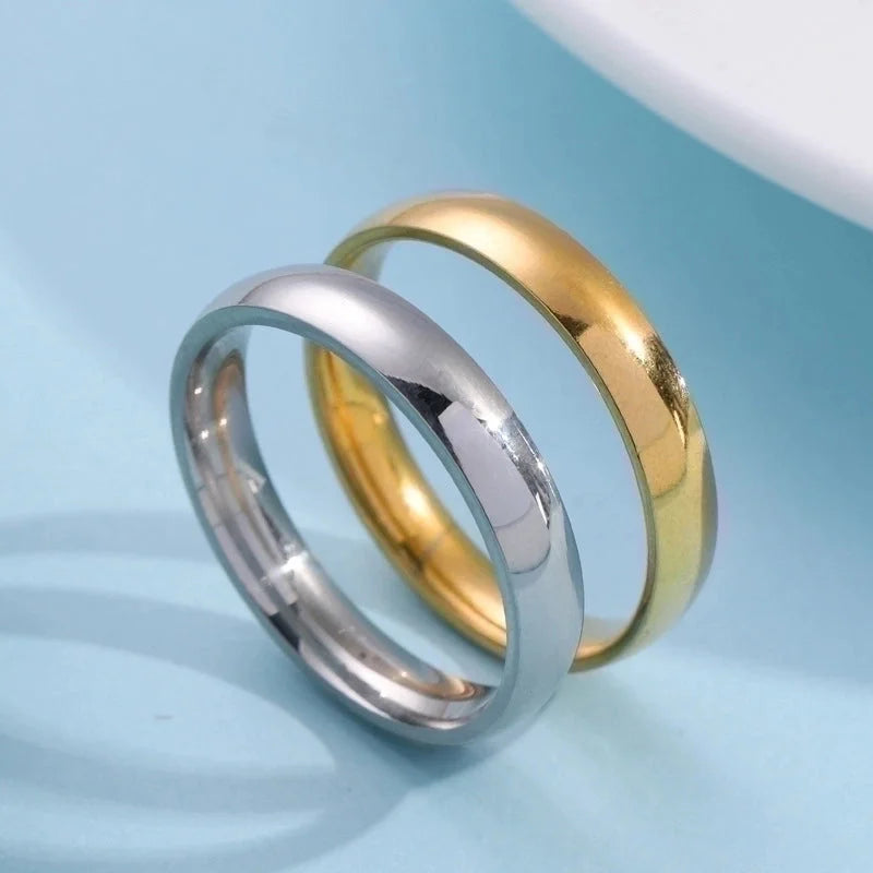Minimalist Round Titanium Steel Plating Rings