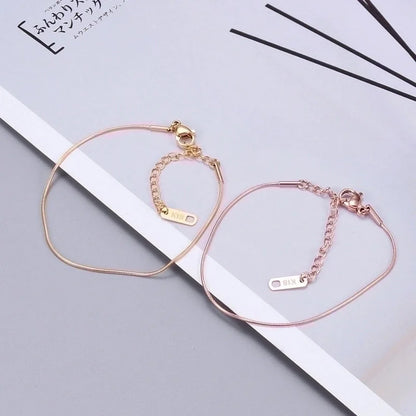 Heart 304 Stainless Steel Titanium Steel 18K Gold Plated Rose Gold Plated No Inlaid Anklet In Bulk