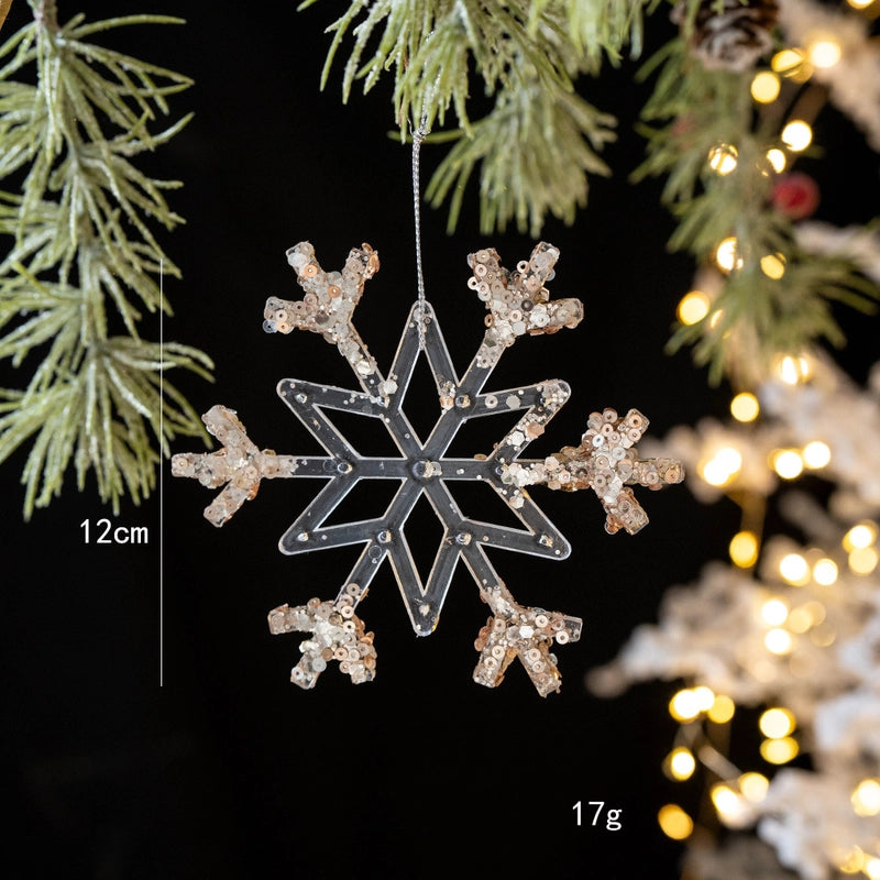Christmas Minimalist Christmas Tree Snowflake Plastic Party Festival Hanging Ornaments Decorations Hanging Ornaments