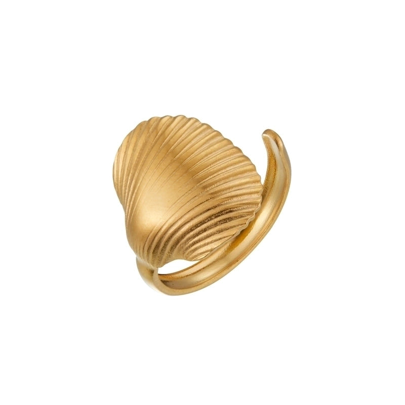 Marine Style Beach Minimalist Starfish Shell 304 Stainless Steel Open Rings