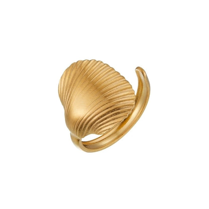 Marine Style Beach Minimalist Starfish Shell 304 Stainless Steel Open Rings