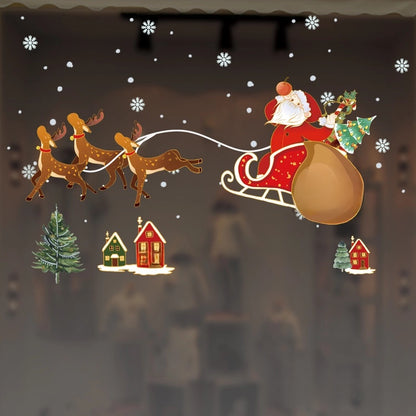 Christmas Nordic Style Christmas Hat Christmas Tree Santa Claus Party Festival Car Window Stickers Static Sticker