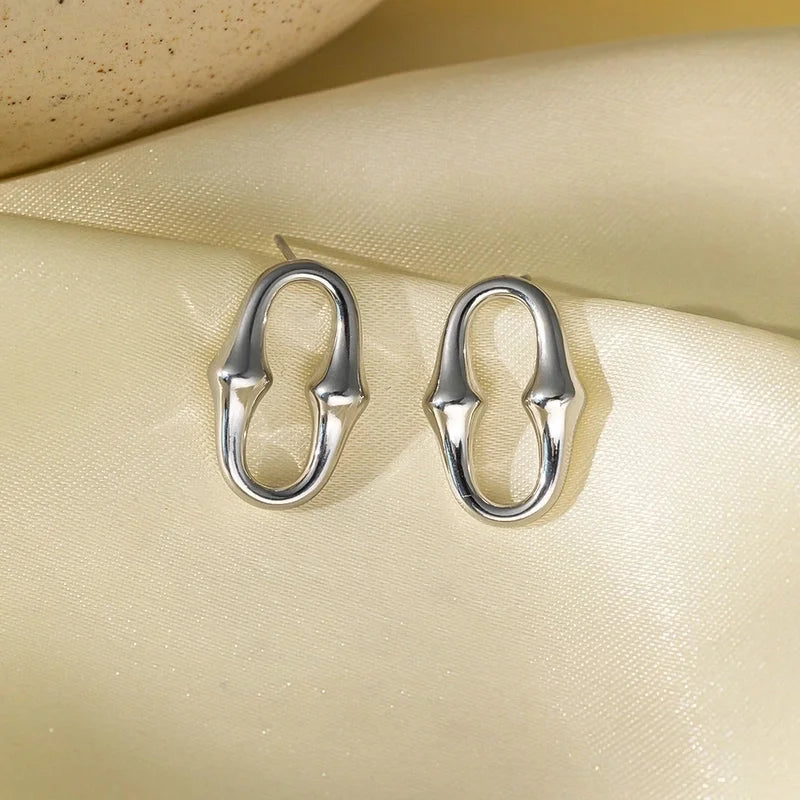 1 Pair Basic Modern Style Classic Style C Shape Irregular Heart Shape Irregular Plating 304 Stainless Steel Ear Studs