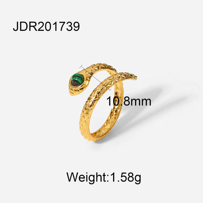 Women IG Style Stainless Steel 18K Gold Plated Rings