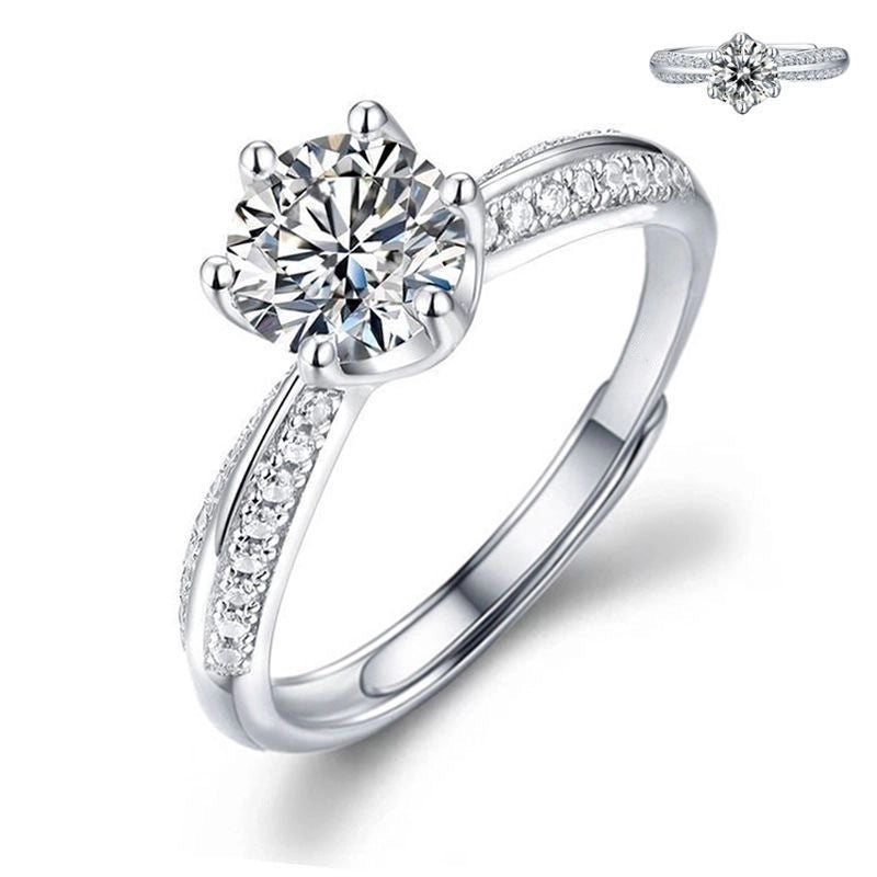 Minimalist Round Copper Inlay Zircon Open Rings