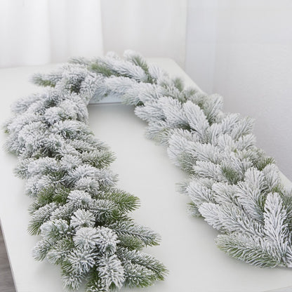 Christmas Pe Encrypted White Flocked Ribbon Decoration Christmas Vine Hotel Mall Window Storefront Scene Arrangement Hanging