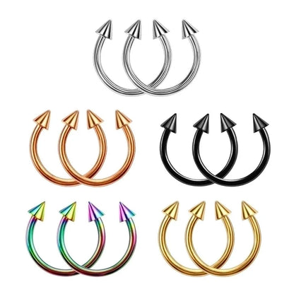 Classic Style Solid Color Stainless Steel Nose Ring In Bulk