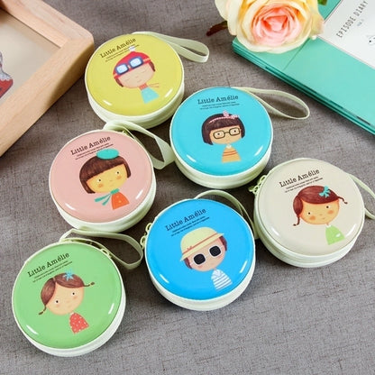 3 Pieces Women'S Cartoon Tinplate Zipper Coin Purses