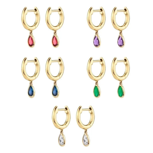 Fashion Water Droplets Copper Artificial Gemstones Earrings