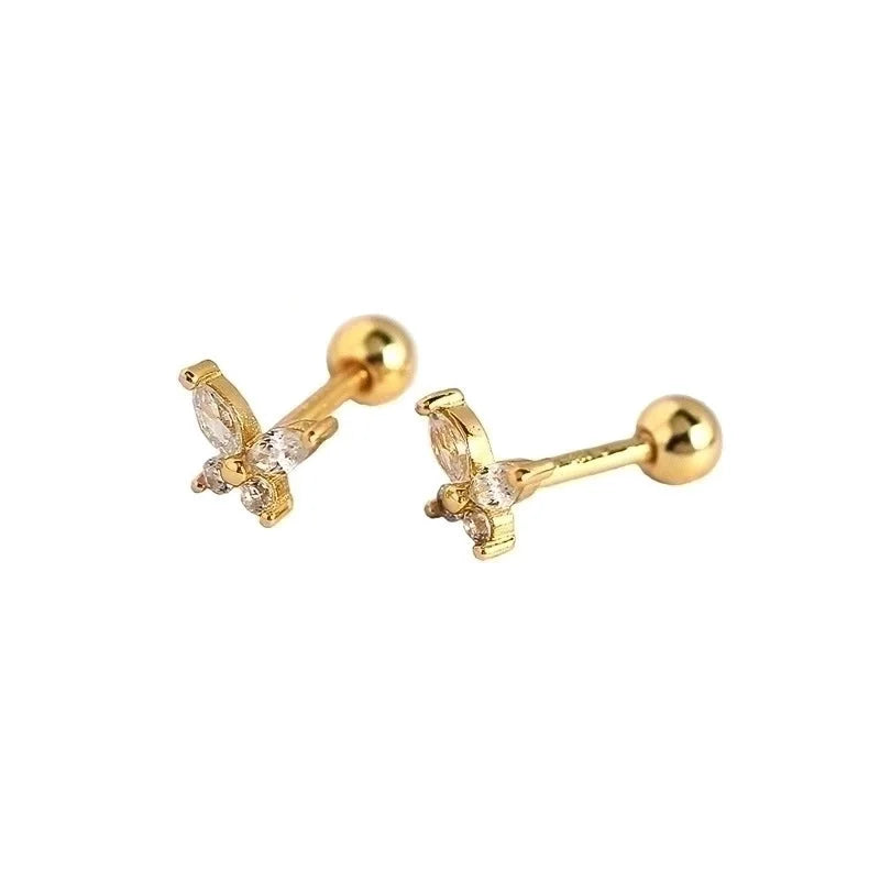 Minimalist Geometric Plating Gem Earrings Ear Studs