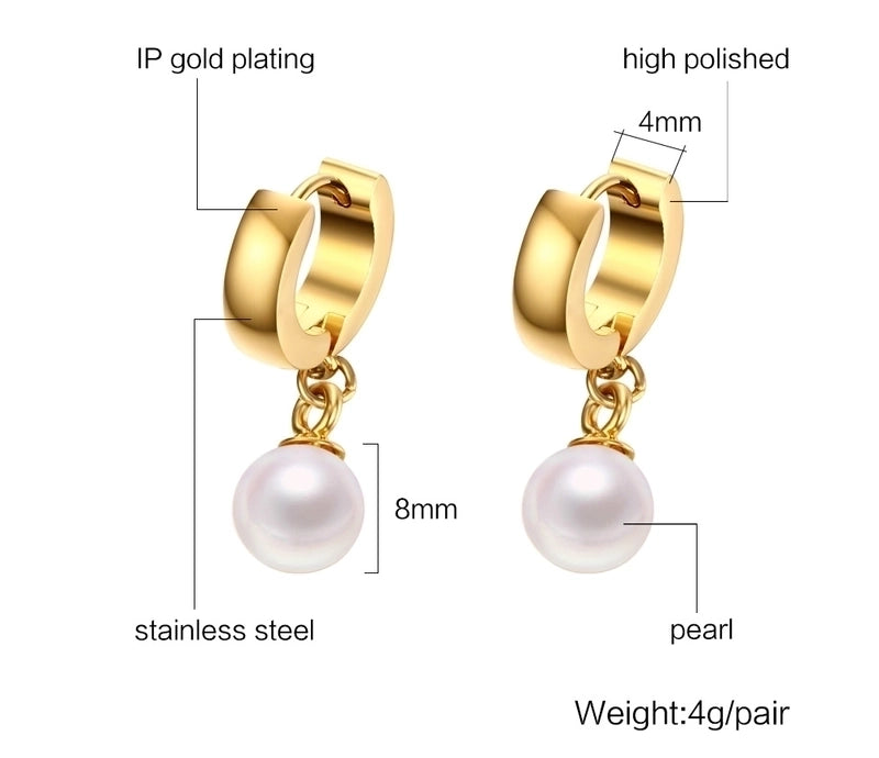 1 Pair Retro Geometric 201 Stainless Steel Gold Plated Drop Earrings