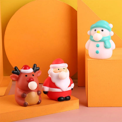 Christmas Explosions Squeeze Puff Bubble Decompression Toy Cartoon Pinch Rebound Doll Decompression Vent Vinyl Toy
