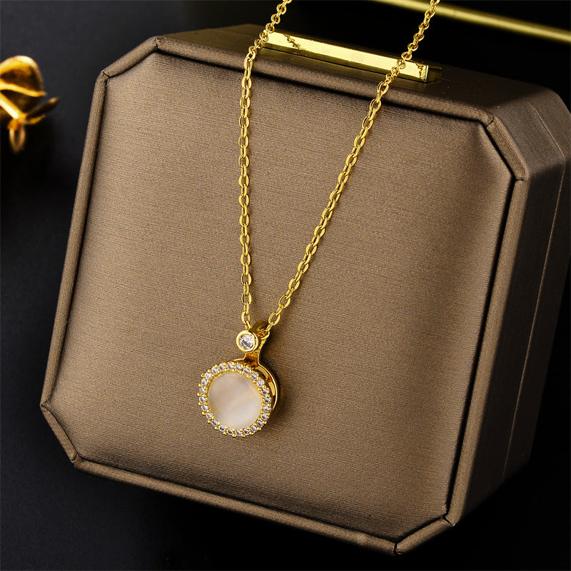 Geometric Titanium Steel 18K Gold Plated Necklaces