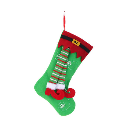 Hot Sale Christmas Stocking Elf Leg Small Gift Bag Fireplace Hanging Decoration Christmas Outfit