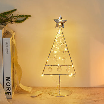 Christmas Electroplated Iron Tree Led Lighted Crystal Christmas Tree Desktop Decoration Christmas Eve Party Supplies