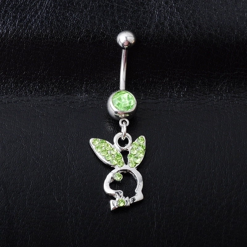 Piercing Jewelry Diamond Rabbit Belly Ring Multi-color Navel Stud