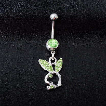 Piercing Jewelry Diamond Rabbit Belly Ring Multi-color Navel Stud