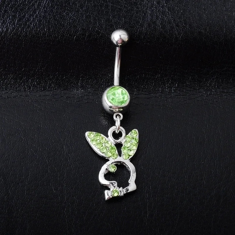 Piercing Jewelry Diamond Rabbit Belly Ring Multi-color Navel Stud