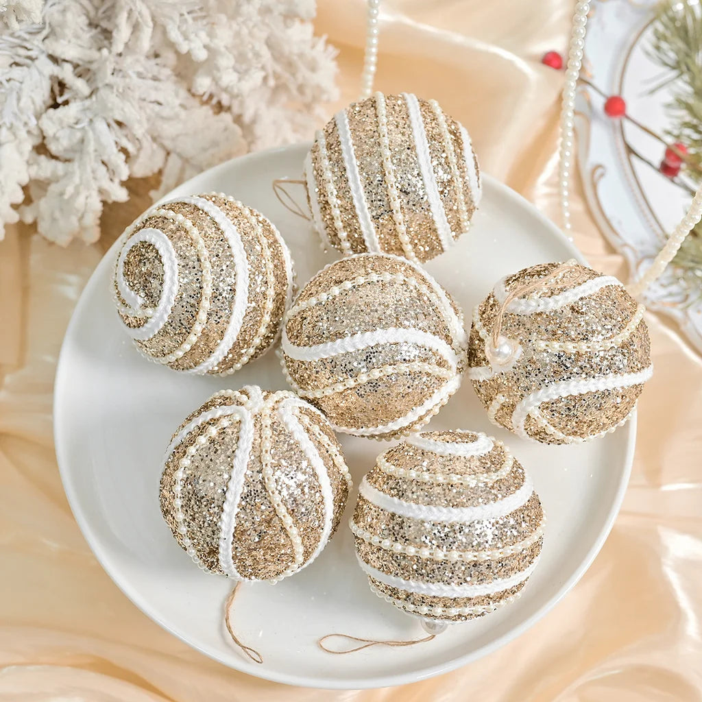 Lace Foam Christmas Ball Exquisite Sequin Christmas Tree Pendant Window Christmas Decoration