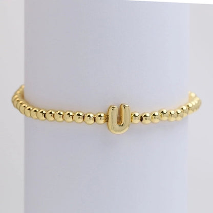 Copper Minimalist Plating Letter Bracelets