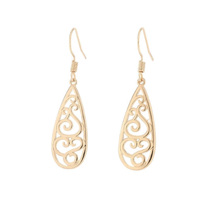 1 Pair Vintage Style Water Droplets Copper Drop Earrings