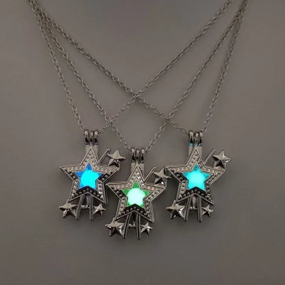 Luminous Hollow Diy Cage Christmas Tree Women's Necklace