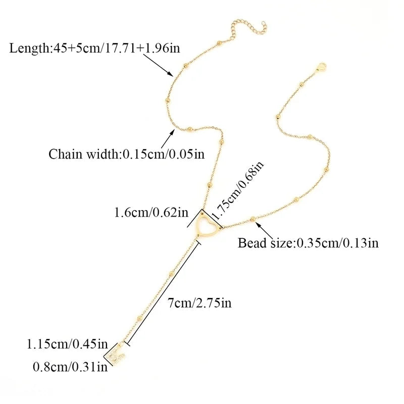 Elegant Minimalist Classic Style Letter Heart Shape 201 Stainless Steel 304 Stainless Steel Copper Zircon Stainless Steel Necklaces