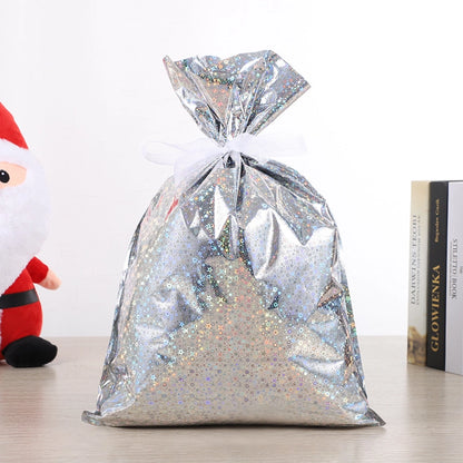 Cross-border New Christmas Gift Bag Santa Claus Drawstring Bag Aluminum Foil Bag Candy Packaging Bag Gift Bag