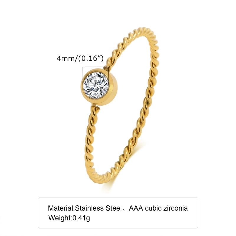 Fashion Geometric 201 Stainless Steel 18K Gold Plated Plating Stainless Steel Rings