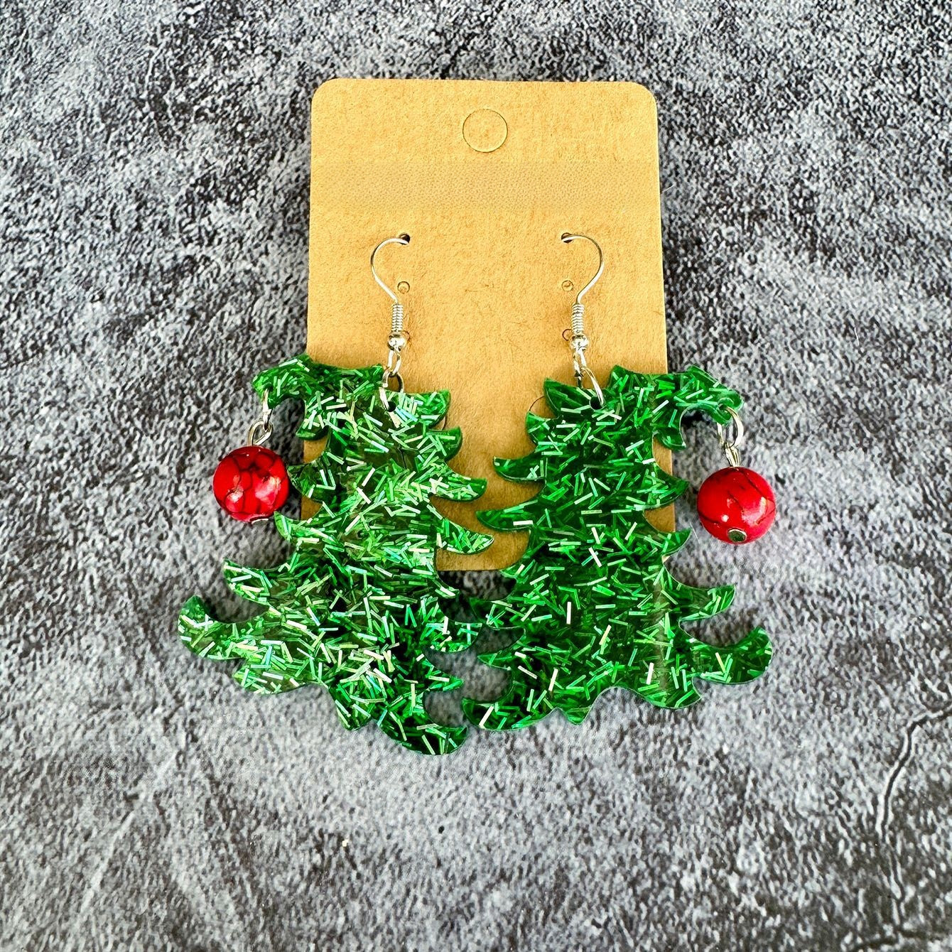 Christmas Tree Acrylic Spliced Earrings Christmas Exaggerated Festival