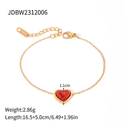 Casual Exaggerated Heart Shape 304 Stainless Steel 18K Gold Plated Rings Bracelets Necklace