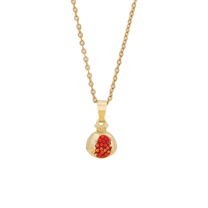 Cute Commute Fruit 304 Stainless Steel Copper Zircon 18K Gold Plated Inlay Pendant Necklace