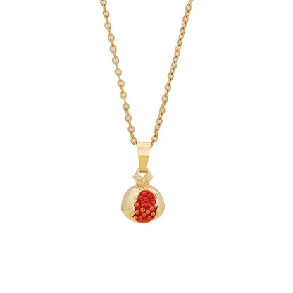 Cute Commute Fruit 304 Stainless Steel Copper Zircon 18K Gold Plated Inlay Pendant Necklace