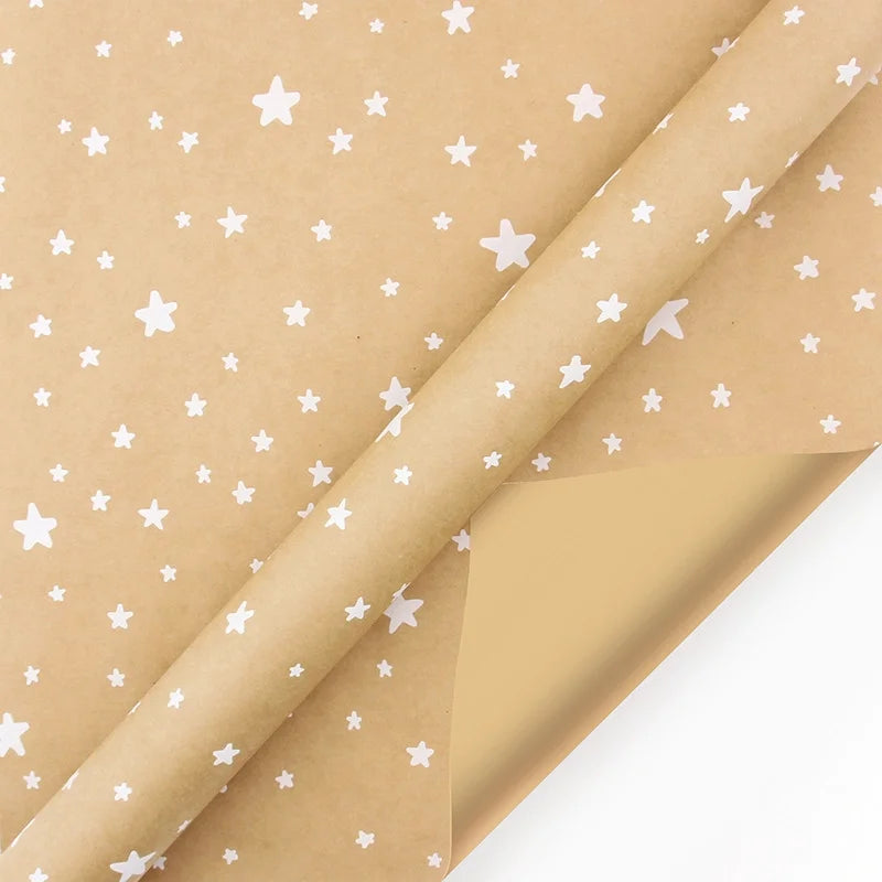 Christmas Cute Snowflake Elk Kraft Paper Party Gift Wrapping Supplies